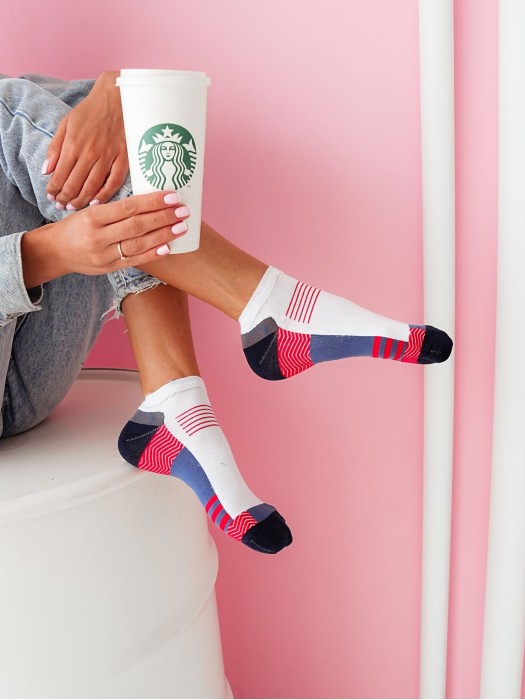 Women's model 001 pattern low ankle socks 0163.S01