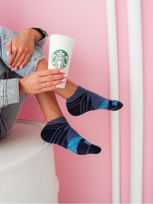 Women's model 002 pattern low ankle socks 0163.S02