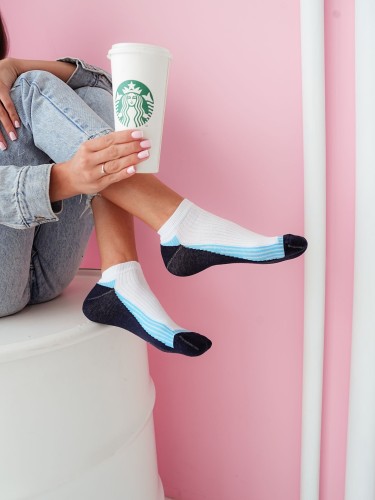 Women's model 003 pattern low ankle socks 0163.S03