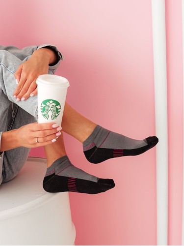 Women's model 004 pattern low ankle socks 0163.S04