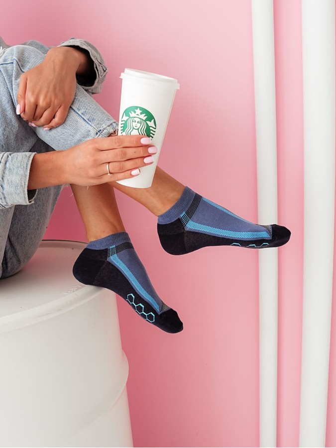 Women's model 005 pattern low ankle socks 0163.S05