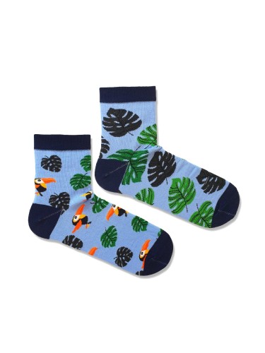 Men's Toucans & Leaves pattern short socks 1153.028 2
