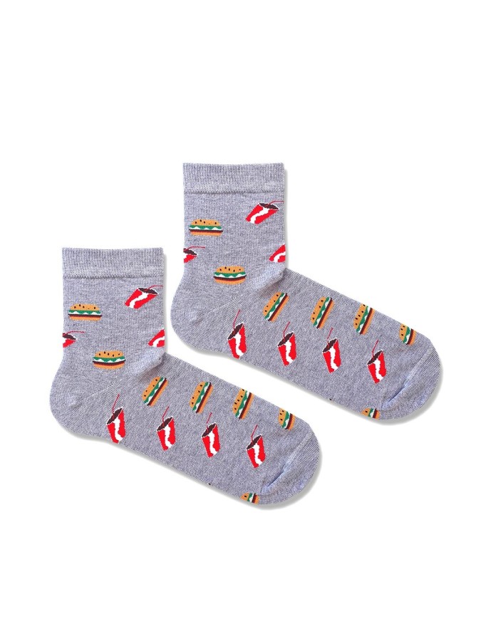 Men's Hamburgers & Coke pattern short socks...