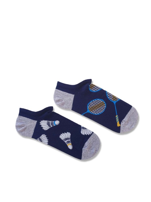 Men's Badminton pattern low ankle socks 1108.043