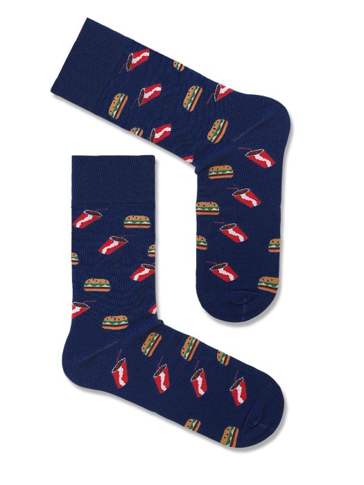 Men's Hamburgers & Coke pattern socks 0125.086