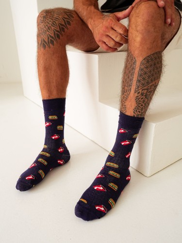 Men's Hamburgers & Coke pattern socks 0125.086