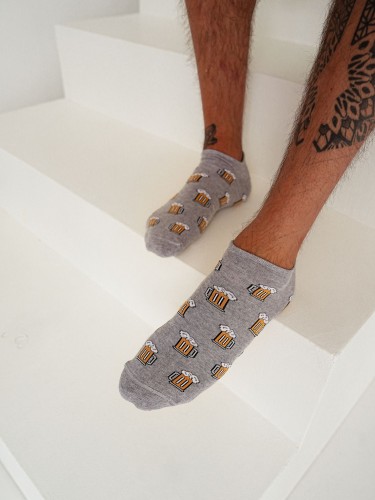 Men's Beer pattern low ankle socks 1108.044
