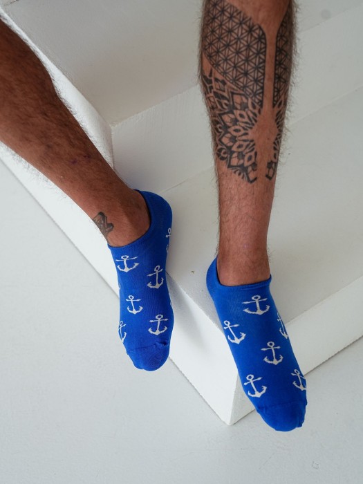 Men's Anchor pattern low ankle socks 1108.045