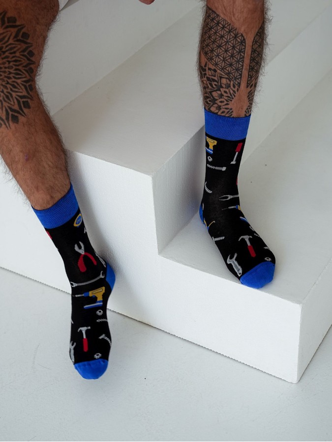 Men's Tools pattern socks 0125.089