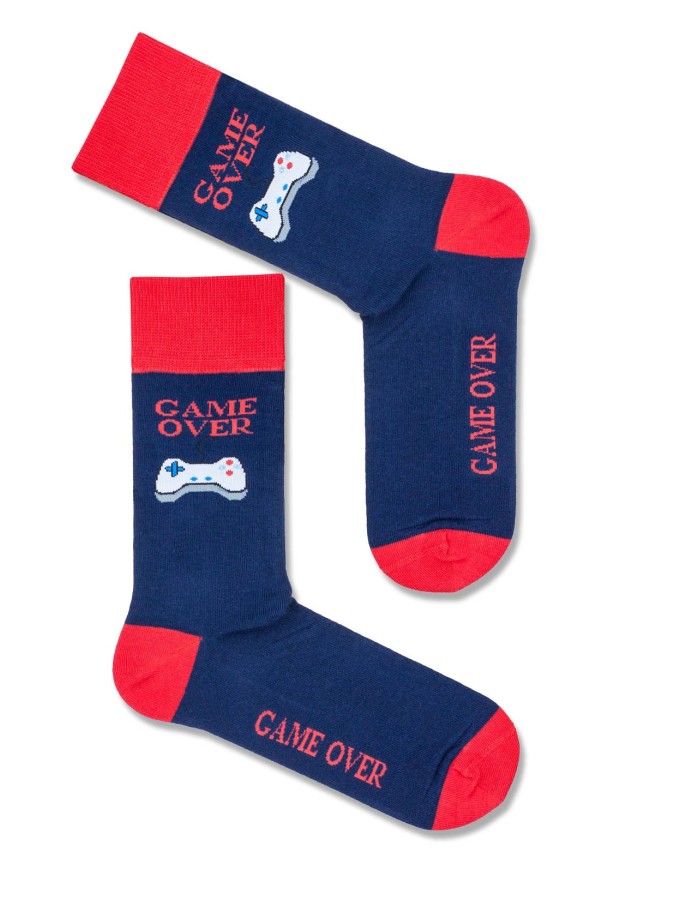 Men's 'GAME OVER' pattern socks 0125.090