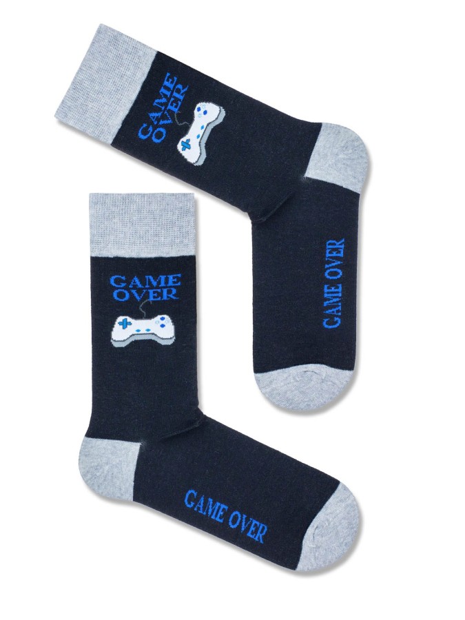 Men's 'GAME OVER' pattern socks 0125.090