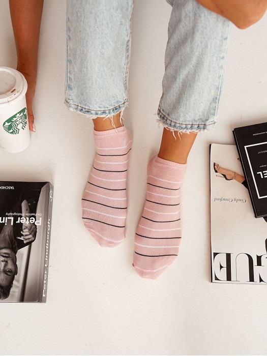 Women's Thin Stripes pattern low ankle socks 1146.071