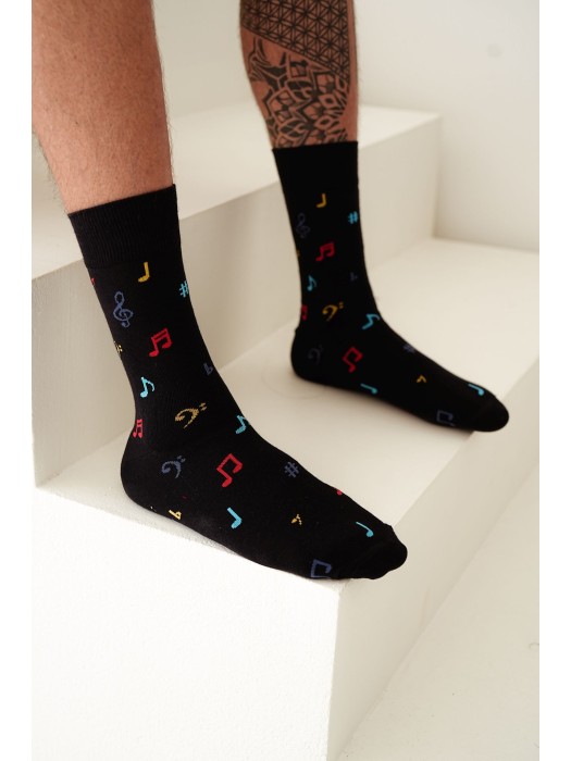 Men's Notes pattern socks 0125.092