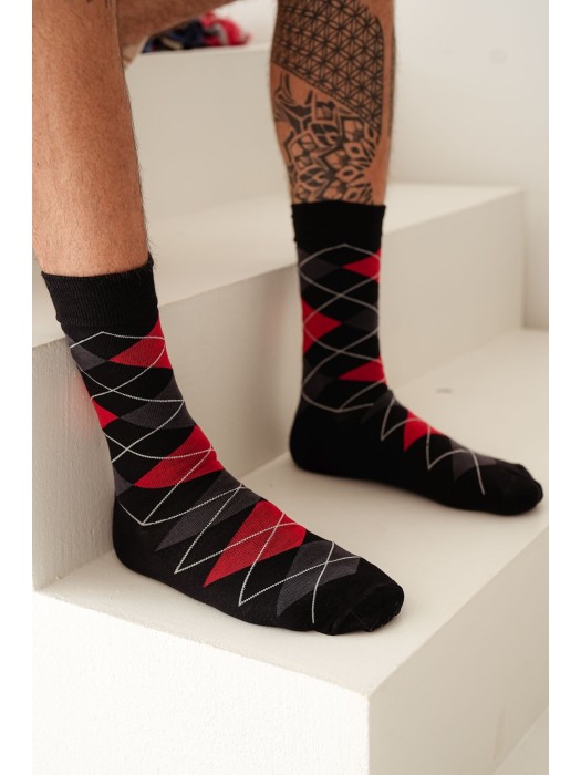 Men's Diamond pattern socks 0125.093