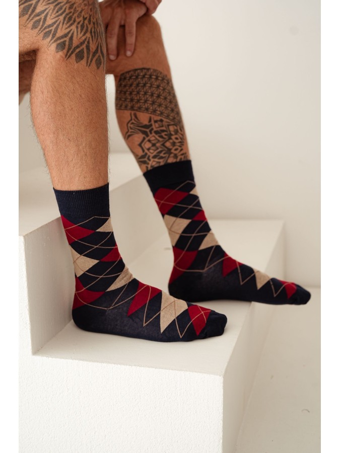 Men's Diamond pattern socks 0125.093