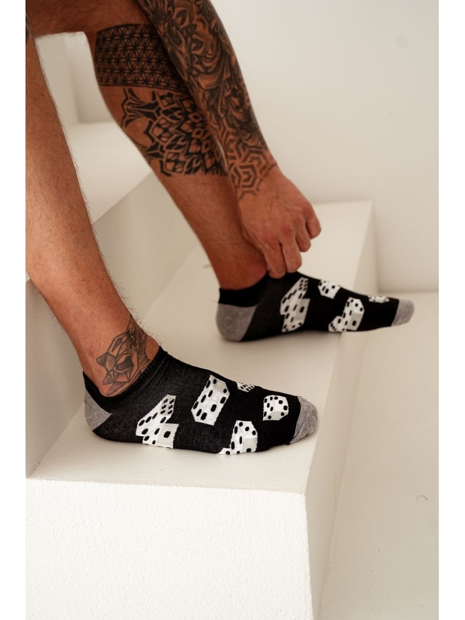 Men's Dice pattern low ankle socks 1108.047