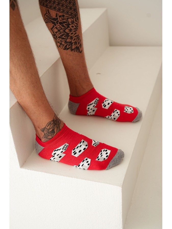 Men's Dice pattern low ankle socks 1108.047