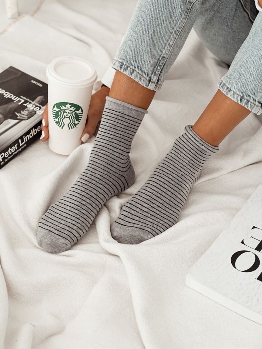 Women's Thin lurex stripes pattern socks 0200.120