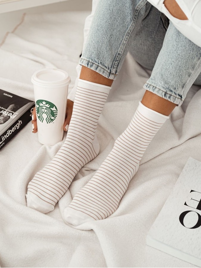 Women's Thin lurex stripes pattern socks 0200.120