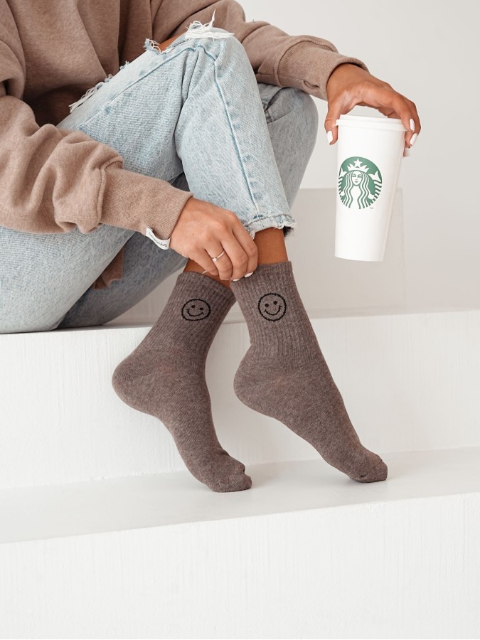 Women's Emoji pattern socks 0200.121