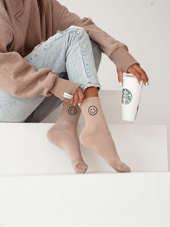 Women's Emoji pattern socks 0200.121