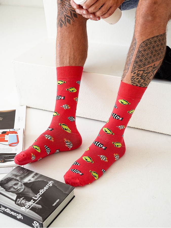 Men's Fish pattern socks 0125.094