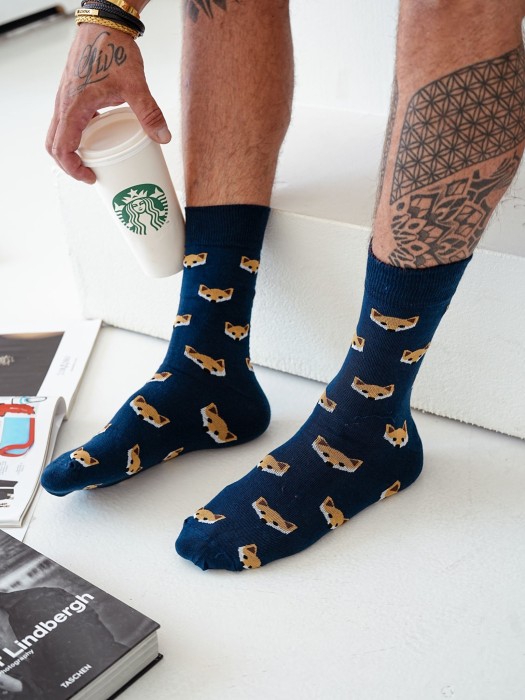 Men's Fox heads pattern socks 0125.095