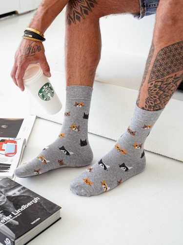 Men's Cat heads pattern socks 0125.096