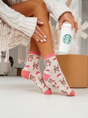 Skarpetki damskie Misie i Muchomory 0200.129