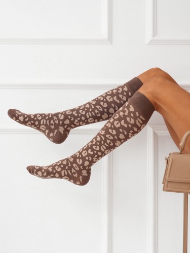 Women's Panther pattern knee socks 0248.012