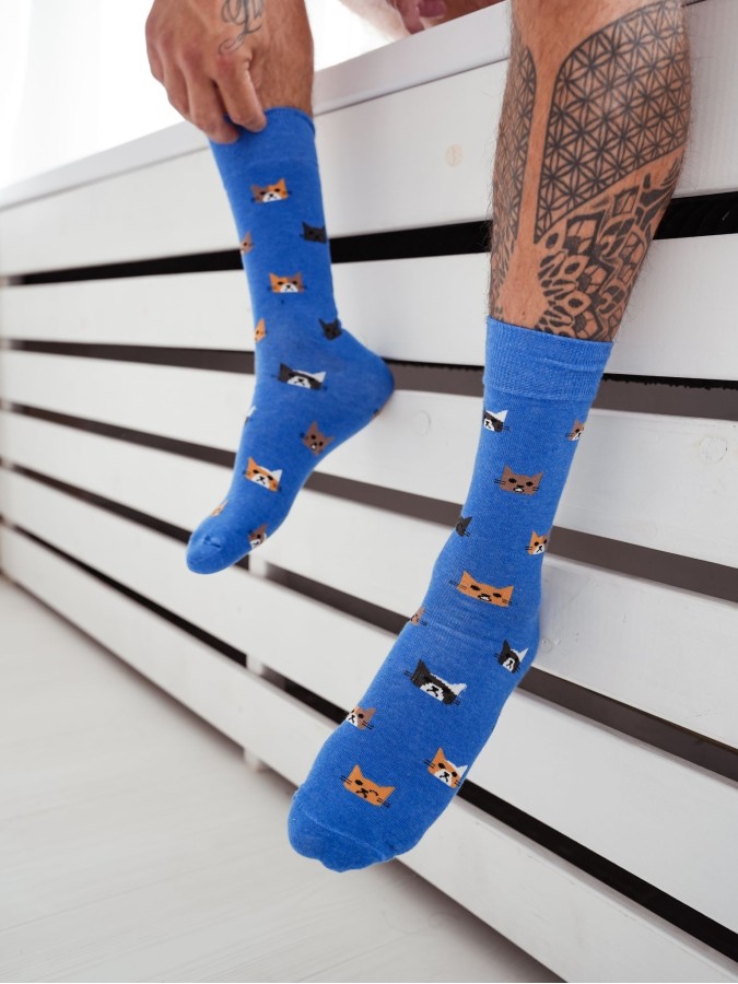 Men's Cat heads pattern socks 0125.096
