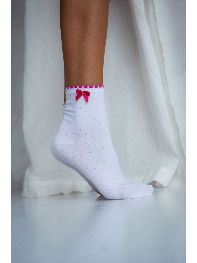 Women's dotted socks with a little bow 0842.001