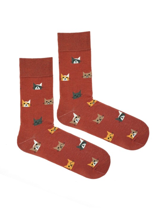 Men's Cat heads pattern socks 0125.096