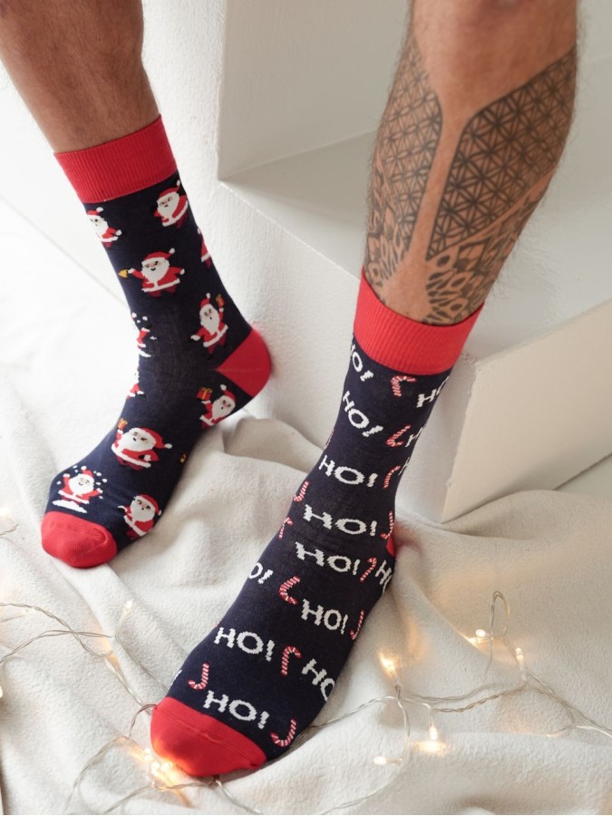 Men's Christmas Santa Claus Ho Ho Ho pattern...