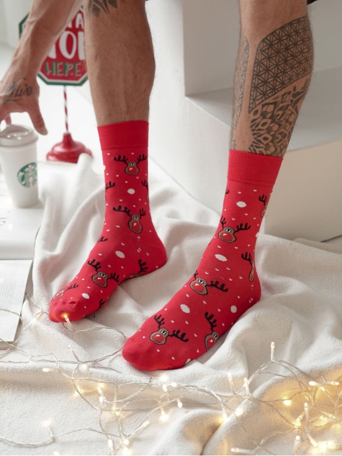 Men's Christmas Red-nosed Reindeer pattern...