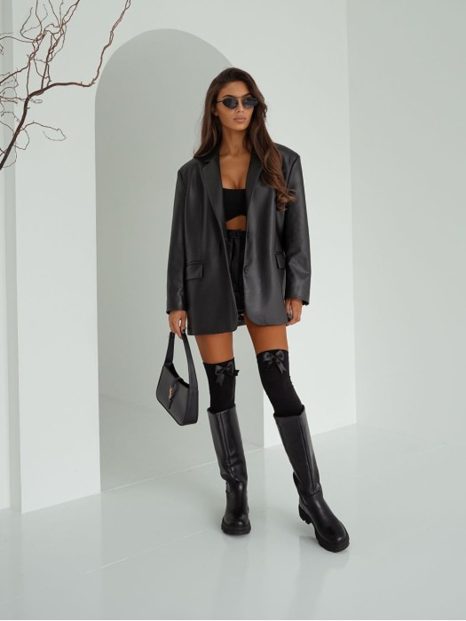 Classic cotton over-the-knee socks with a big bow  1559.001