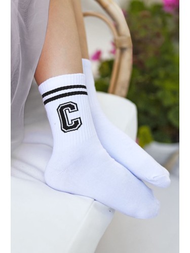 Kids' Letter C with stripes pattern socks 1184.040