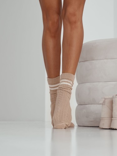 Women's openwork BRAID socks with stripes 1542.001 2