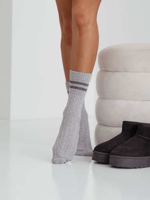 Women's openwork BRAID socks with stripes 1542.001