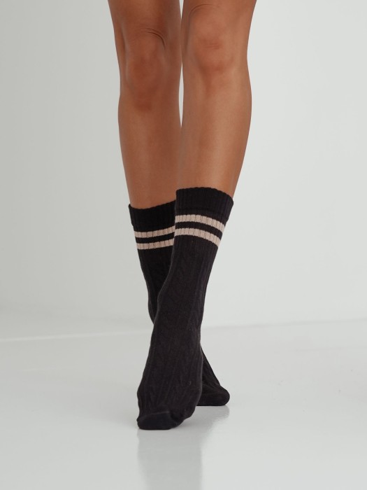 Women's openwork BRAID socks with stripes 1542.001