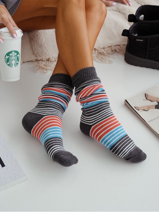 Women's Terry knee socks (Stripes) 0309.001