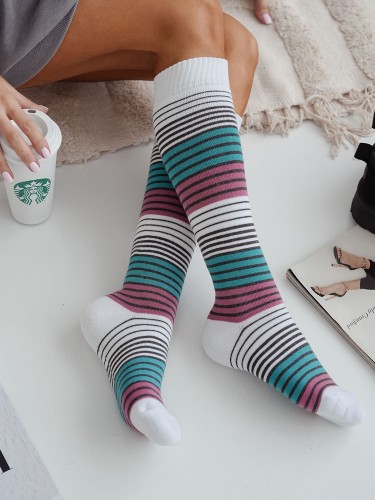Women's Terry knee socks (Stripes) 0309.001 2