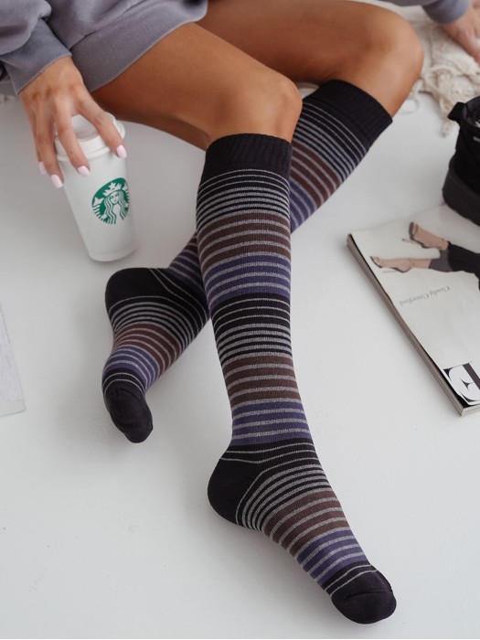 Podkolanówki damskie frotte Paski 0309.001
