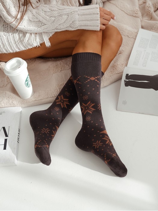 Women's Terry knee socks (Stars)  0309.002