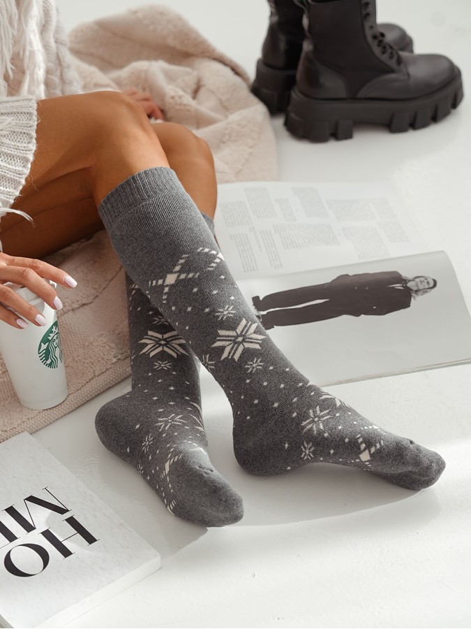 Women's Terry knee socks (Stars)  0309.002