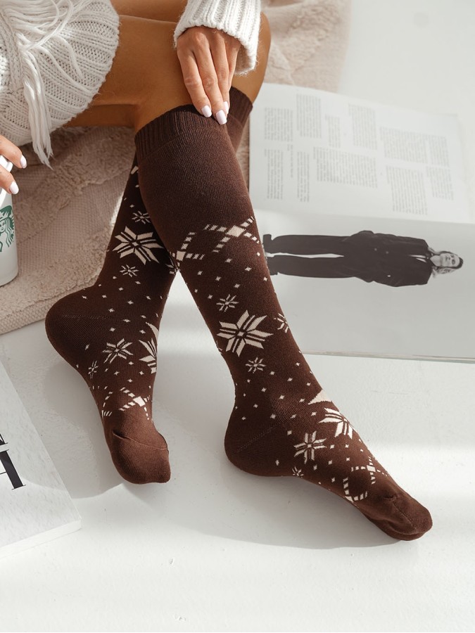 Women's Terry knee socks (Stars)  0309.002
