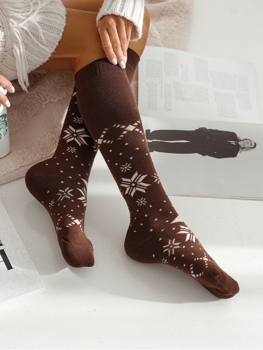 Women's Terry knee socks (Stars)  0309.002