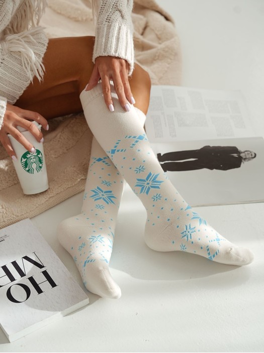 Women's Terry knee socks (Stars)  0309.002