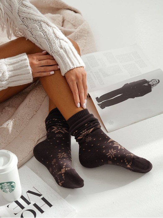 Women's Terry knee socks (Stars)  0309.002