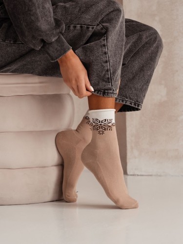 Women's Half-terry UNIQUE socks with a star 0071.007